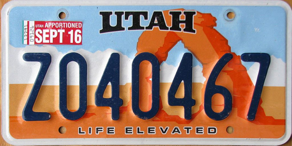 utah apportioned plate